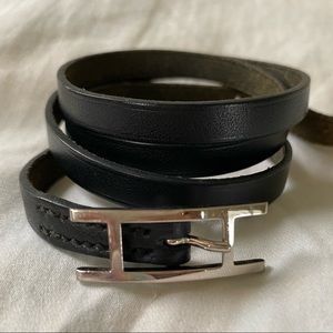 AUTHENTIC HERMES 3 HAPI 3 MM BRACELET NOIR